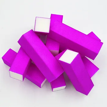 10 Ks Kváder fialová Fluorescenčné farby prebrúsenie Nechtov Huba Nárazníky Súbor Blok pre UV Gél DIY Nail Art, Manikúra Pedikúra nástroje