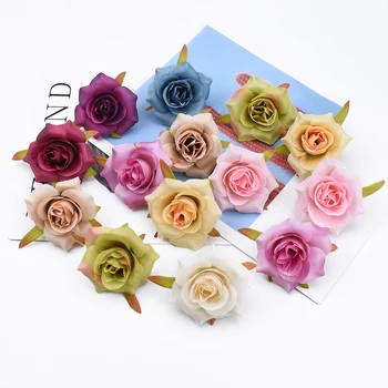 10 Kusov Falošných Kvety Remesiel Domáce Dekorácie Doplnky, Darčeky Box Ruže Svadobné Svadobné Doplnky Odbavenie Garland Brošňa