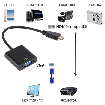 1080P kompatibilný s HDMI VGA Digitálneho na Analógový Prevodník Kábel Pre Xbox PS4 PC, Notebook, TV Box na Projektor Displayer HDTV