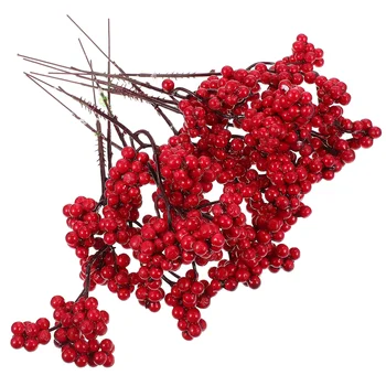 10PCS Emulácia Vianoce Berry Pobočky Ozdobu Kvetinový Sprostredkovanie DIY Berry Pobočky
