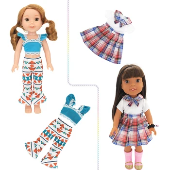 14 palce 35 CM silikónový plazenie bábika mini Hračky, Bábiky Oblečenie, doplnky, Módne školské uniformy, obleky, šaty dievča, darček