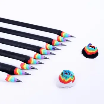 1pcs Jednoduché Módy Tvorivé Rainbow Papier Ceruzka Čierna A Biela Vzdelávacie Zariadenia Farebné Drevené Viesť Ceruzky Office Školy