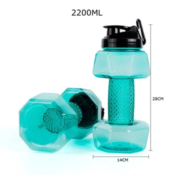 2.2/2.5 L Kapacita Plastových Fliaš Vody Činka Tvar Šport Shaker Nápoj Fľaša Na Vodu Rukoväti Gym Fitness Kotlíky Bpa Free