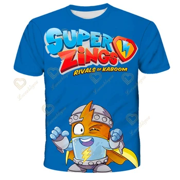 2021 3D Karikatúra Super Zings Baby Deti T Tričko Chlapec Dievča Deti Oblečenie Krátky Rukáv T Shirt Letné Oblečenie Superzing Tlač Tee