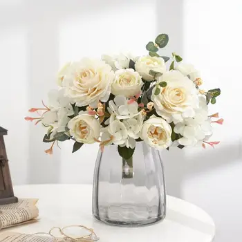 2021 Krásne Ruže, Pivónia Umelého Hodvábu Kvetov Malé kytice flores Home Party Jar Svadobné Dekorácie Falošné Kvet