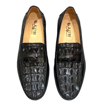 2021 nový módny trend reálneho krokodíla späť kosť a koža business bežné taliansky pánske šaty topánky mokasíny pre priedušná formálne