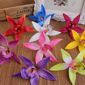 36PCS,9 CM Multicolor Hodváb Motýľ Orchidea Umelá Kvetina Hlavy,Vanda Orchidee Tabuľka Opatrenia Svadobné&Home Dekorácie