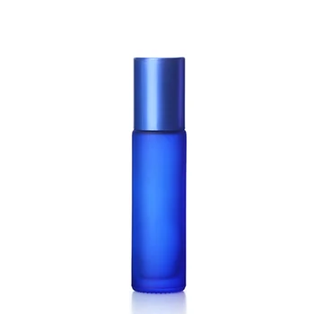 3ks 10 ml Prenosné Matné Tmavo-modrá Hrubé Sklo Navi Esenciálny Olej Parfum Jar Cestovné Puzdra Rollerball Fľašu