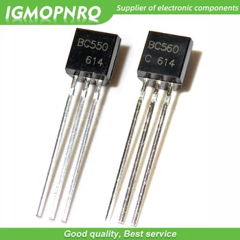 50PCS BC550C + BC560C každý 25pcs BC550 BC560 Tranzistor DIP-3 45V 0.1 K-92 Nový, Originálny Doprava Zadarmo