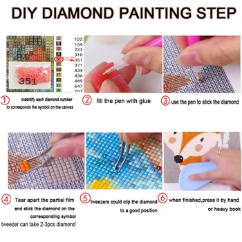 5d Diy Diamond Maľovanie 5 ks