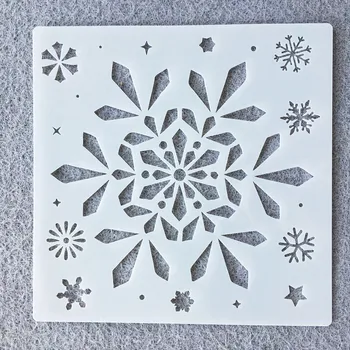 6Pcs/Set 20*20cm Zime Vianoce Snowflake DIY Vrstvenie Blany Maľovanie Zápisník Sfarbenie Emboss Dekoratívne Šablóny