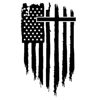 9.5 cm*16.6 cm Americkej Vlajky Kresťanský Kríž Ježiša Biblie Boh Originality, Auto Nálepky S6-3414