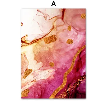Abstrakt Ružová Zlatá Quicksand Plátno na Maľovanie Moderné Kvetinové Steny Umenie Nodic Plagáty a Vytlačí Akvarel Obrázky Domova