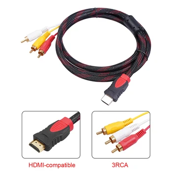 Audio Video AV Kábel Kábel Adaptéra Converter, AV Kábel Kábel Adaptéra Converter Kompatibilný s HDMI na 3RCA pre TV Box