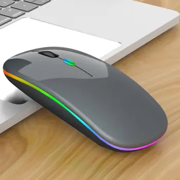 Bezdrôtová Myš Bluetooth 2.4 G Tichý Notebook Hernej Myši Hráč Nabíjateľná Myši na Počítači, 4 Tlačidlá vysokorýchlostné Mause