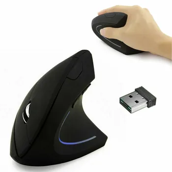 Bezdrôtová myš vertikálne gaming mouse USB počítačová myš ergonomický plochy vertikálne myš, 1600DPI pre PC, notebook office home