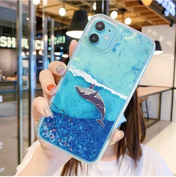 Bling Quicksand Blue Whale Shark Pre Samsung Galaxy A3 A5 A6 A7 A8 A9 Plus + A310 A320 A510 A520 F A530 A750 A710 Telefón Prípade