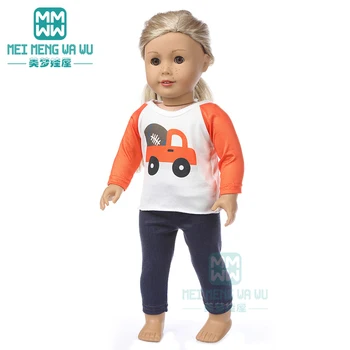 Bábiky Oblečenie Vytlačené jumpsuit, domáce služby pre 43 cm hračka new born bábiku baby 18-Palcové American doll Našej Generácie