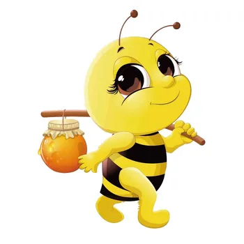 Cartoon Auto Nálepky Včely s Medom Odtlačkový PVC opaľovací Krém Nepremokavé 15*20CM