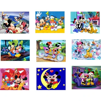 Disney DIY Mickey Diamond maľovanie Mickey a Minnie Vŕtať Drahokamu cross stitch súpravy, ručné Výšivky Remesiel pre dieťa Gif