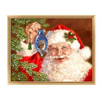 DIY 5D Výšivky Maľovanie Cross Stitch Vyšívanie, Santa Claus Domova 30*25 cm-Y102