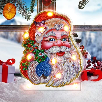 DIY Diamond Maľovanie LED Vianočné Svetlo Dvakrát strane Vyvŕtať Noc Lampa Dekor