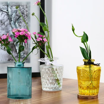 Európska Plastický Jasné, Sklenené Vázy Malé Kvetinové Vázy Tabuľka Dekoratívne Fľaše Dekoratívne Kvetinové Vázy Malé Tabuľka Jasné, Sklenené Vázy
