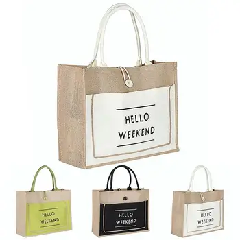Fashion Shopping Bag Bielizeň Bavlna Veľkú Kapacitu Bežné Obchod S Potravinami Tote Bag Taška Ženy Bežné Bielizeň Bavlna Nakupovanie Tote Tašky