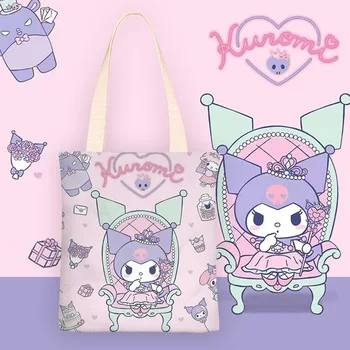 Hello Kitty Peňaženky a Kabelky Plátené tašky Žien Jediný Ramenný Jednoduché Dievča Sanrio Málo Twin Star Tote Tašky pre Wome Roztomilý