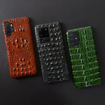 Kožené Telefón puzdro Pre Samsung Galaxy S21 FE Prípade S20 Plus Cowhide Pokrytie Poznámka 20 Ultra Krokodíla Hlavu Textúra Prípade