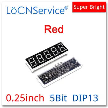 LoCNService 30PCS 50PCS 100KS 0.23 Palcový Digitálny Trubice LED Displej 5 Trochu Červenej Spoločná Anóda / Katóda 7 Segment 0.23 palec