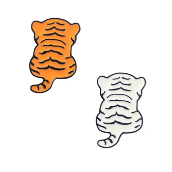 Malý Tiger Späť Smalt Pin Klopě Pin Dekor Milenca Roztomilý Šperky Cartoon Módne Kovové Zábavné Brošňa Ženy