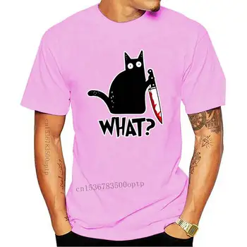 Mačka, Čo T Shirt Vražedné Mačka S Nožom Zábavné Halloween Darček Tričko Unisex Bavlnené tričká pre mužov a ženy