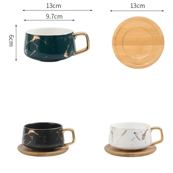 Moderný minimalistický keramické šálku kávy, nastavenie a tanier nastavenie mramorový vzor hrnček domov raňajky pohár mlieka tvorivé pohár a tanier