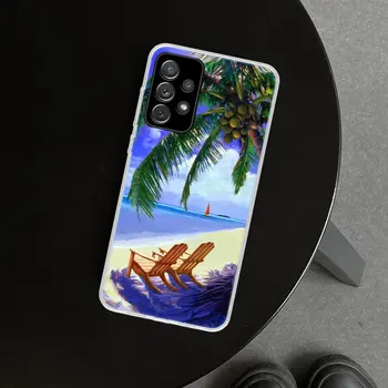More, Tropické palmy na Pláži Telefón Prípade Kryt Pre Samsung Galaxy A52 A72 A51 A71 A31 A32 A41 A22 A12 A02S A11 A21 M31 M21 F52 F