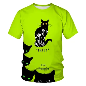Mužov a žien mačka 3D tlač T-shirts, roztomilý zvierat T-košele, detské oblečenie pár oblečenie (100-6XL)