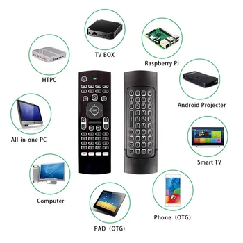 MX3 2.4 G Bezdrôtové Diaľkové Ovládanie Smart Hlas Podsvietený IČ Vzdelávania Vzduchu Myši Klávesnice Pre X96 H96 MAX A95X Android Smart TV Box