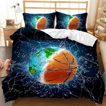 Móda Basketbal Digitálna Tlač bytový Textil 3D Chlapci & Teenagerov posteľná bielizeň Nastaviť Plnej Veľkosti Dole Deka Kryt obliečka na Vankúš