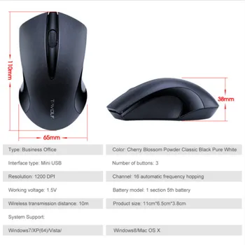 Najnovšie Horúce Predaj 2,4 GHz Bezdrôtové Ergonómia Myši Hráč Nové Hry Bezdrôtových Myší S USB Prijímač Mause Pre PC a Herné Notebooky