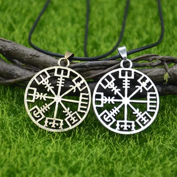 Nordic Amulet Vegvisir Kompas Viking Prívesok Etnických Náhrdelník Runic Runy Odin Mužov Šperky