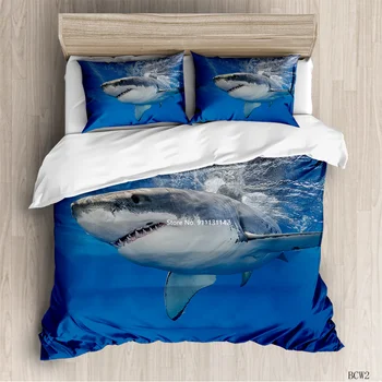 Nové Morský Živočích Shark Korytnačka Tlač Posteľná Bielizeň Nastaviť Deluxe Kráľovná Kráľ Jednu Veľkosť Dole Deka Domov Textilné Dekorácie