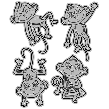 Nové Spanie Opice Banán 2021 Rezanie Kovov Zomrie pre DIY Karty Tvorby a Scrapbooking Razba Dekorácie Plavidlo Bez Pečiatky