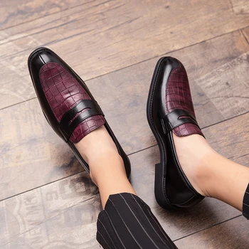 Obchodné Obuv Muži Kvalitné Elegantné pánske Topánky Formálne Šaty, Kožené Topánky Strany Módne Luxusné Oxford Topánky Čierna, Fialová