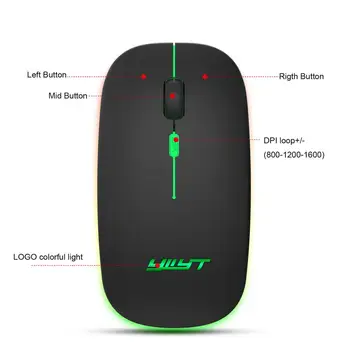 PC Myš G852 Nabíjateľná Tichý Bluetooth 2.4 g Dual-mode Wireless Mouse Prenosný Herný Prijímač, Adaptér, Myš Pre Kancelárske Použitie