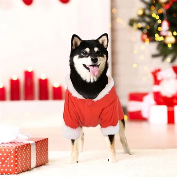Pes Vianočné Pet Oblečenie Pre Santa Claus Na Koni Jeleň Cosplay Kostým Zimné Oblek S Spp Roztomilý Teplá Bunda Festival Party Oblečenie
