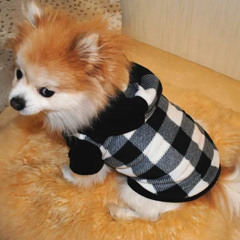 Pes Zimný Kabát Silnejší Pes Fleece Bunda s Kapucňou, Červené a Čierne Kockované Pet Teplé Oblečenie, Vetru Vesta Pre Malé Šteňa Psov
