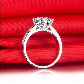 Pevné Platinum PT950 Krúžok 3CT Moissanite Diamantové Zásnubné Prstene Originálne Biele Zlato Populárne Lady Krúžky Certifikované D Farba