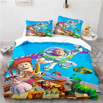 Populárne Toy Story Cartoon Vytlačený 3d posteľná bielizeň Nastaviť Perinu Set s obliečka na Vankúš Twin Plný Kráľovná Kráľ Veľkosť Obliečky Posteľná Bielizeň