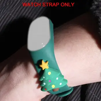 Pre Xiao Mi Band 6 5 4 3 Hodinky Remienok TPU Vianočné Cartoon Elk Vianočný Strom Santa Claus Smart Watchband