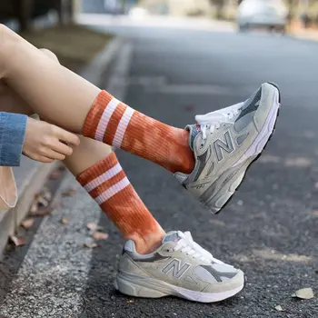 Prekladané tie-dye Dlhé Ponožky Hip-hop Osobnosti Trubice Harajuku Zábavné Bežné Muži Ženy Pár Bavlna Street Oblečenie Posádky Ponožky